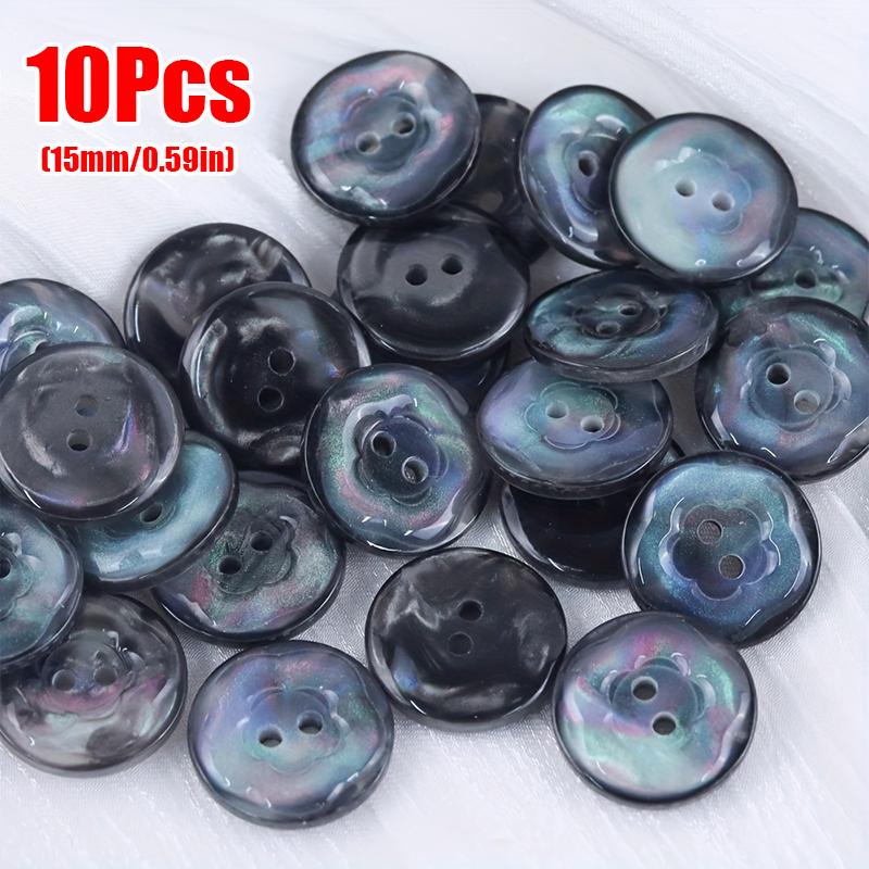 10 PIÈCES Blouse Tricot Scintillante pour Enfants avec Boutons Style Coquillage Florale Ronde 11,5 MM/15 MM