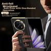 Wristband Stand Tech Leather Case for OPPO Find N5 Full-Cover Anti-Drop Premium Gold Business Black
