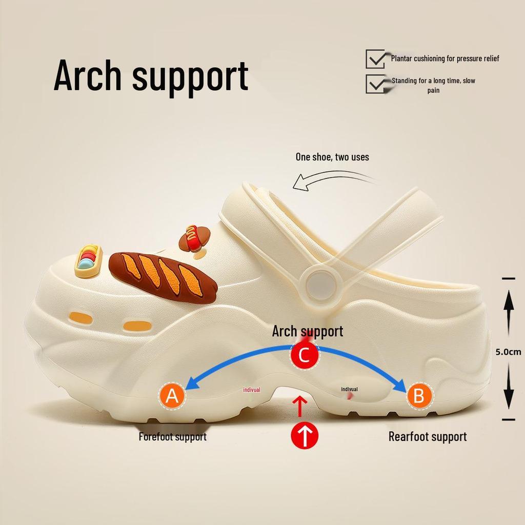2025 New Summer Women's Crocs: Arch Support, Thick Sole, Eva Outwear, Non-Slip, Soft Sole.