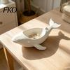 Humpback Whale Sculpture Storage Bowl, with Hollow Groove, 3D Printed Ocean Style Decoration Desktop Decoration, for Jewelry And Small