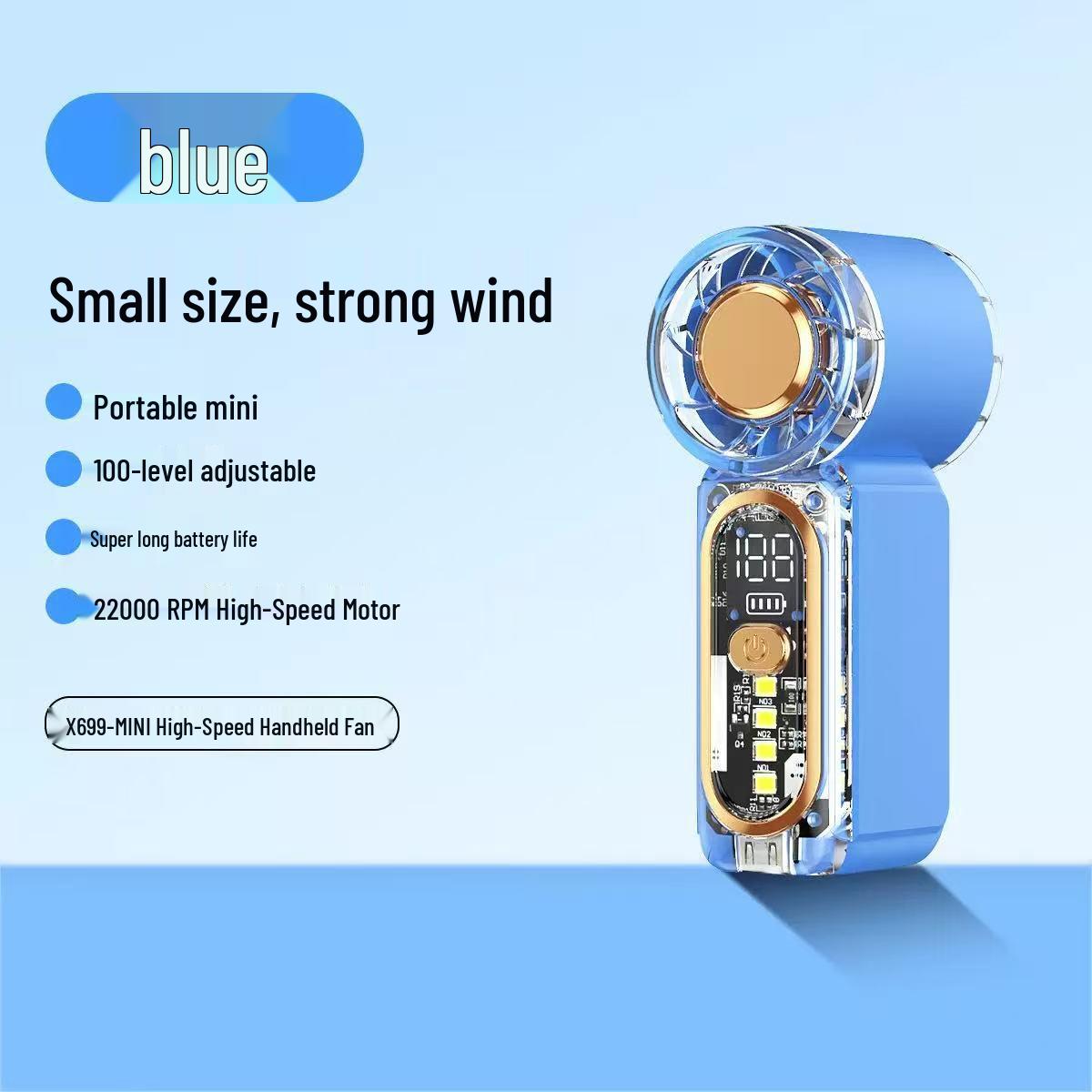 X699 Mini Handheld Fan: USB Rechargeable, Pocket-Sized, High-Speed Wind Power X688. 35.5*26.5*90