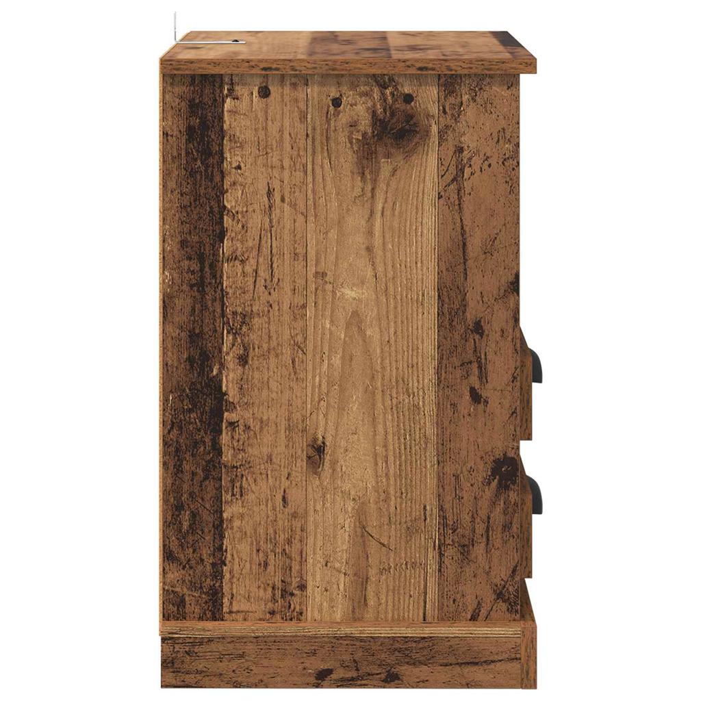 Nightstand Set of 2 Reclaimed Wood Look 36 x 43 x 60 cm Engineered Wood