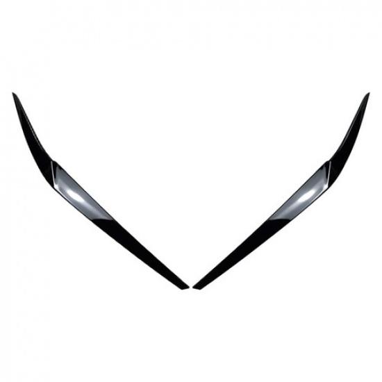 Gloss Black Headlight Eyebrow Eyelid Trim For BMW 5 Series G30 525i 530i 2017-23