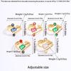 Personalized Design Open Stainless Steel Ring Female Color Zircon Couple Pair Ring Sugar Cube Ring Does Not Fade