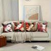 Fronha de Almofada Arte Tradicional de Gueixa - Capa de Almofada Estilo Oriental Vermelho para Decoração de Sofá, Quarto, Sala de Estar