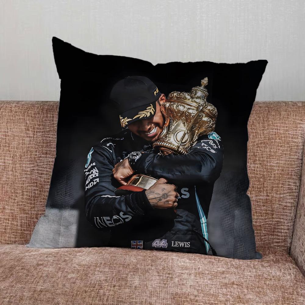 Racing 44 L-Lewis H-Hamilton Pillow Case For Home Bedroom Car Office Decoration Living Room Sofa Cushion Cover Suitable