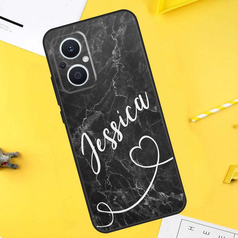 PERSONALISED INITIALS MARBLE Case For OPPO Find X5 X6 Pro X2 Lite X3 Neo OPPO Reno 8T 10 5Z 2Z 4Z 4 5 6 7 8 Lite Coque