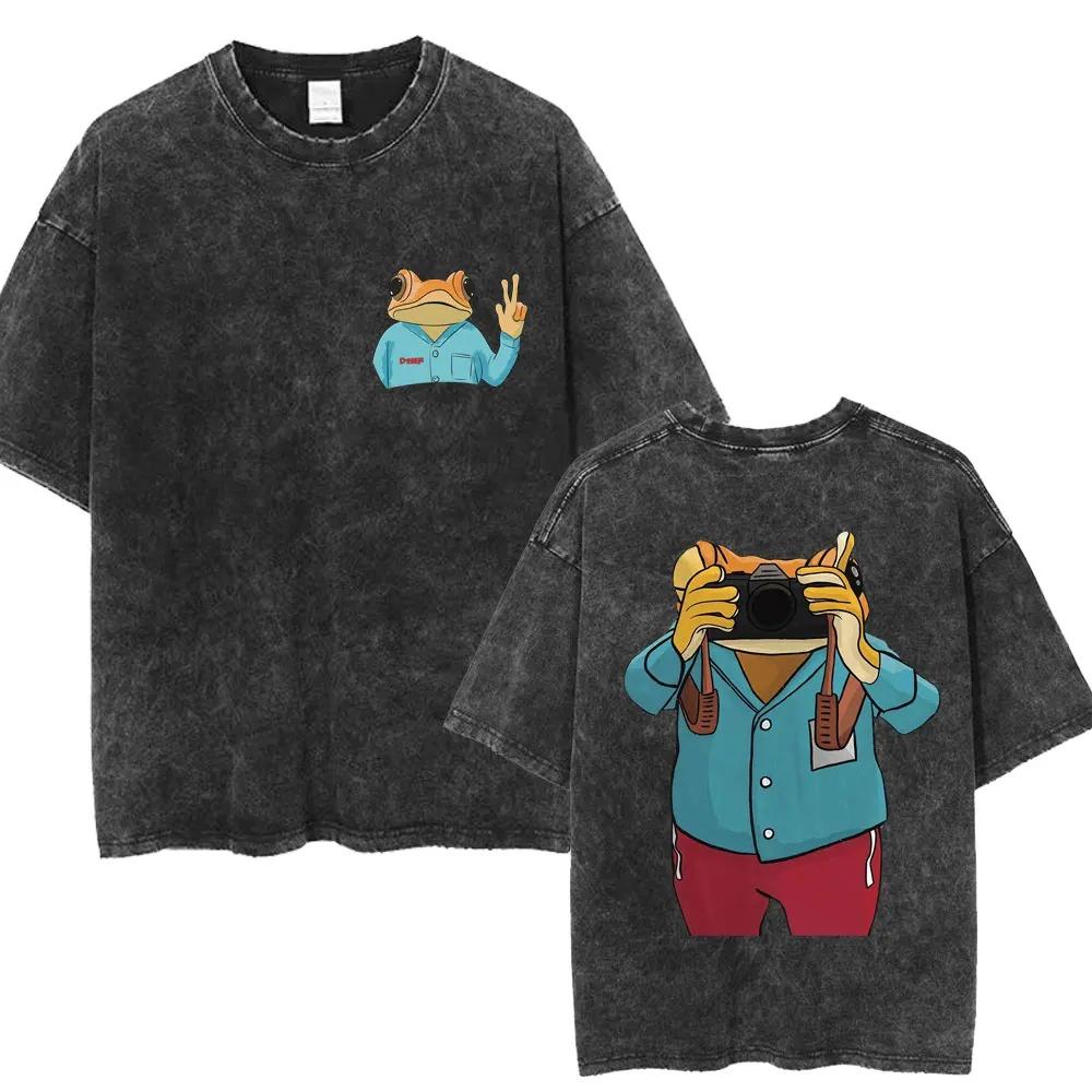 

Fashion Vintage Unisex Women Aesthetic Short Sleeve Oversized Cotton Casual T Shirt Washed Bad Bunny But Daddy I Love Him T Shirts 2XL