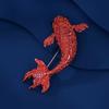 Creative Koi Brooch, High-end Women's Exquisite Festive Lucky Carp Corsage, Niche Design Sense Brooch