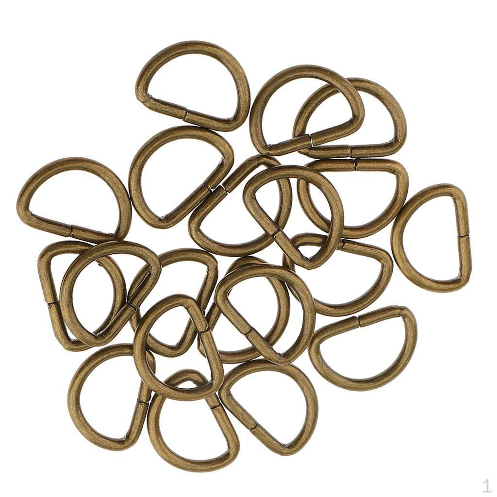 100 D-Rings Unwelded Split Curtain Tieback Loop Buckle Hook Ring DIY