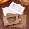 10Pcs Rectangular Cake Carriers Paper Gift Box With Clear Window For Cookies Bread Candy For Weddings Parties Valentine'S Day