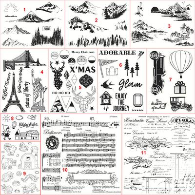 Car Travel Transparent Silicone Clear Stamps for Seal DIY Scrapbooking Album Paper Card Mountain Animal Dog
