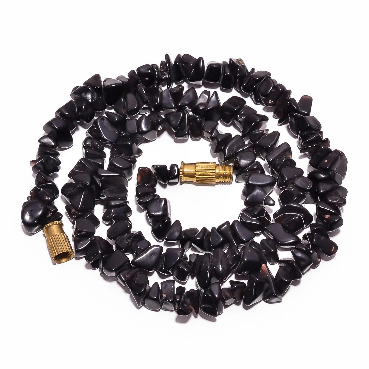 

Натуральный черный оникс драгоценный камень необработанные гладкие бусы ожерелье 5-10 мм 18 UB-7919 UB-7919