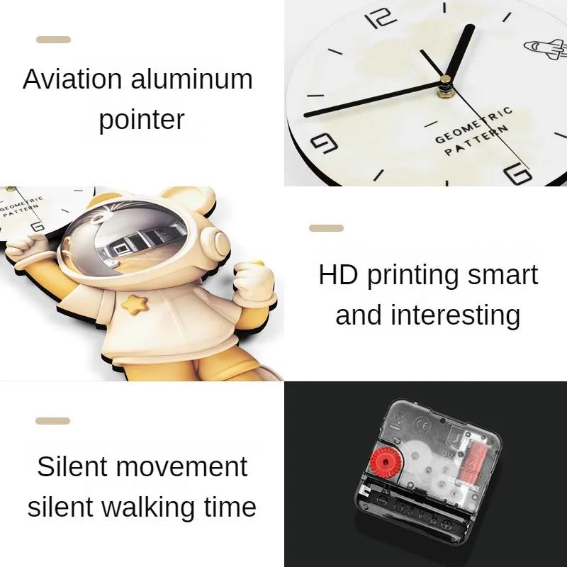 Stylish Wall Clock Astronaut Clocks Design Large 3d Wall Clocks Living Room Modern Elegant Ornaments Modern Home Decoration