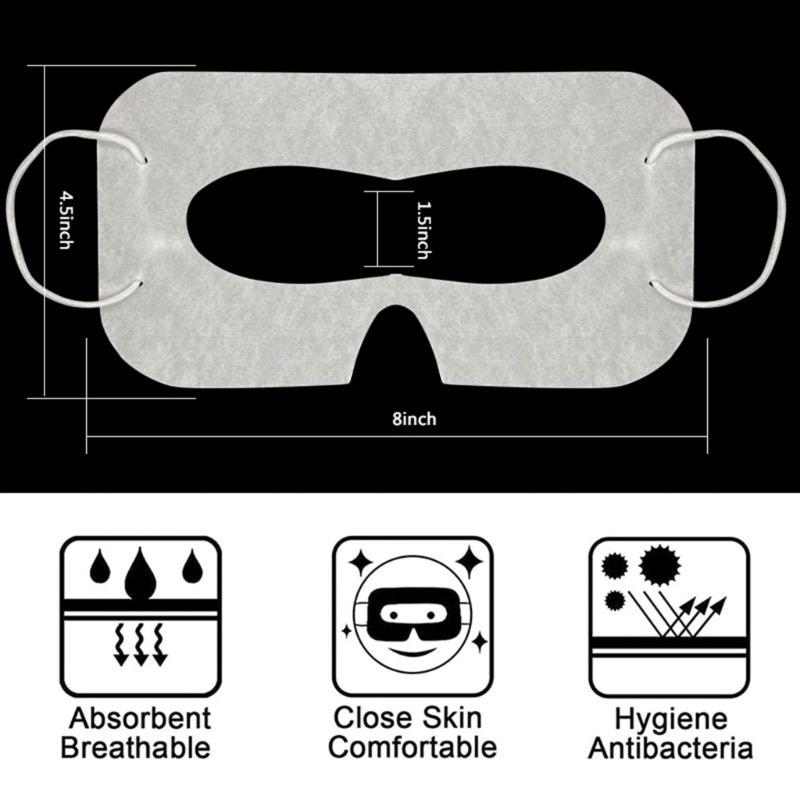 100pcs Comfortable Disposable VR Eye Mask for Headsets Sweat Absorbent for Individual Hygienic Experience