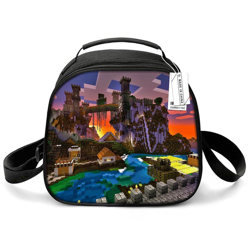 Lunch Bag Primary School Picnic Bag Round Ice Pack Rob Ross Printed Shoulder Portable Cartoon Meal Bag