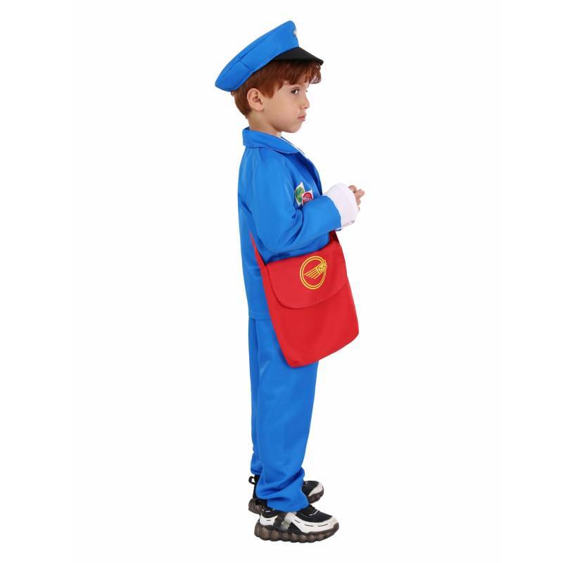 Postal Worker Cosplay Costume For Kids With Soft Polyester Fabric For Halloween And Themed Parties