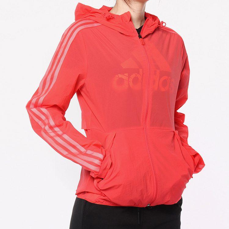 adidas Kurtki Damskie Czerwone Z Kapturem Umiarkowane Inne EH3909