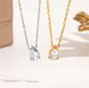 Elegant French Pear Shape Zirconia Water Drop Necklace - Clavicle Chain, Non-fading Titanium Steel, Versatile Light Luxury Design