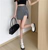 2024 Women's High Waist A-line Skirt with Irregular Slit & Built-in Shorts