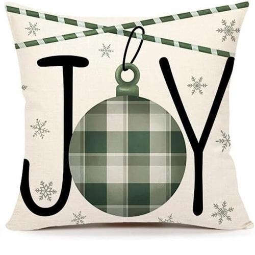 

Festive Christmas Pillowcases: Merry, Joyful, Wintery, and Plaid for a Cozy Holiday! sofas, bedroom pillow covers, holiday gifts 18x18Inch