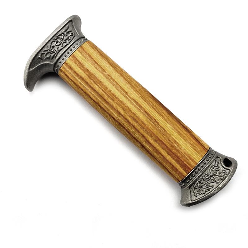 2 Types NO2 Size Natural Solid Wood Material Knife Handle With Steel Pommel Guard For Bowie Knives DIY Making Accessories Part