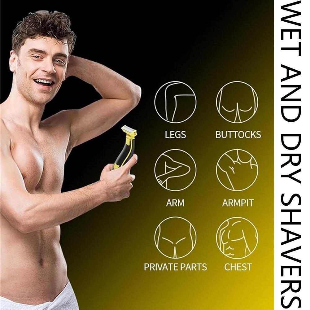 USB Rechargeable Men's Wet/Dry Electric Body Shaver - Full Body Washable