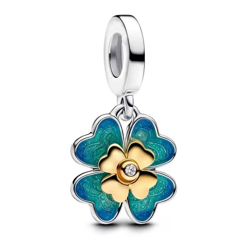 Pandora 2025 Bracciale in Lega con Perline Cuore Quadrifoglio Corona Gioielli Fai da Te