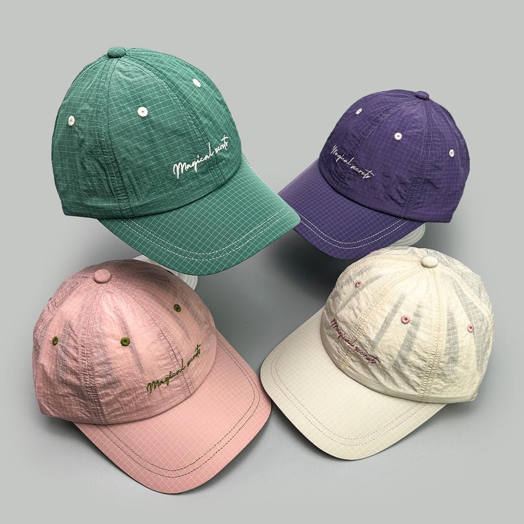 Embroidered Letters Quick Drying Baseball Hats New Unisex Breathable Outdoor Sunshade Travel Versatile Check Fashion Peaked Caps