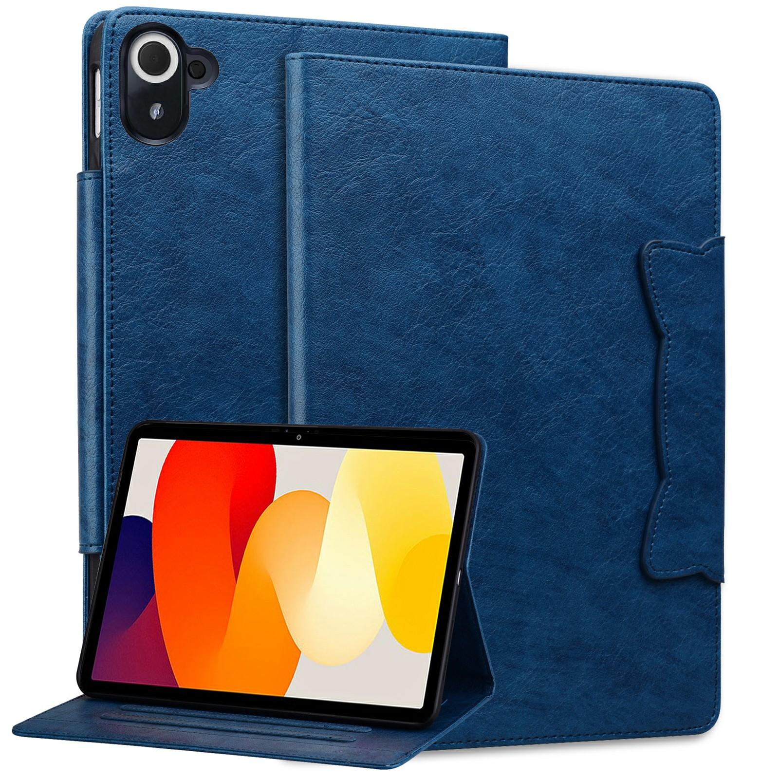 

For Xiaomi Redmi Pad 8.8 2025 Case Cat Buckle Closure Leather Protective Stand Cover Dark Blue