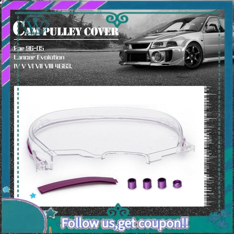 AA92-Clear Cam Gear Timing Belt Cover Turbo Cam Pulley For Mitsubishi DSM Evolution Lancer 4G63 Engine EVO 4 5 6 7 8