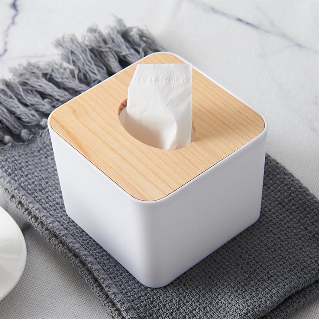 Paper Towel Dispenser Wood Tissue Box Cover Holder Countertops Bathroom Toilet Tissue Box Home Kitchen Paper Extraction