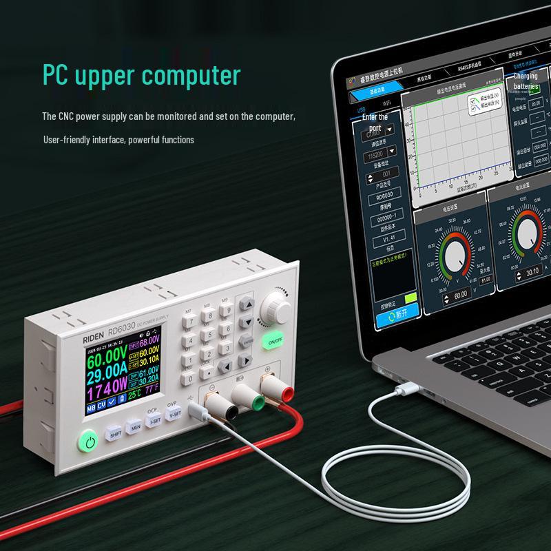 Ruiteng RD6030 Adjustable DC Power Supply, 5V/12V/36V/48V/60V Digital Display, 30A Battery Charger