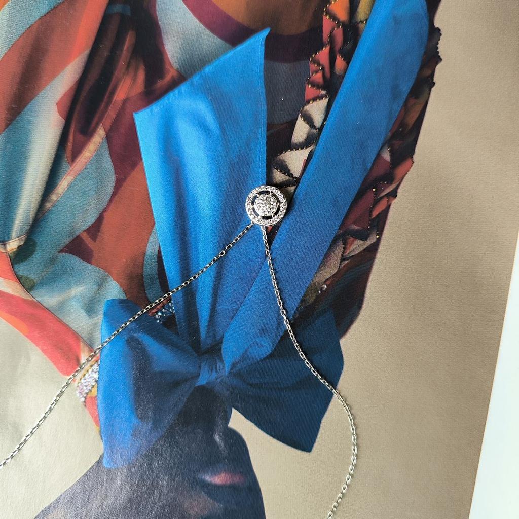 Silver Necklace with Cubic Zirconia, Item Weight 2.23 G (2184393)