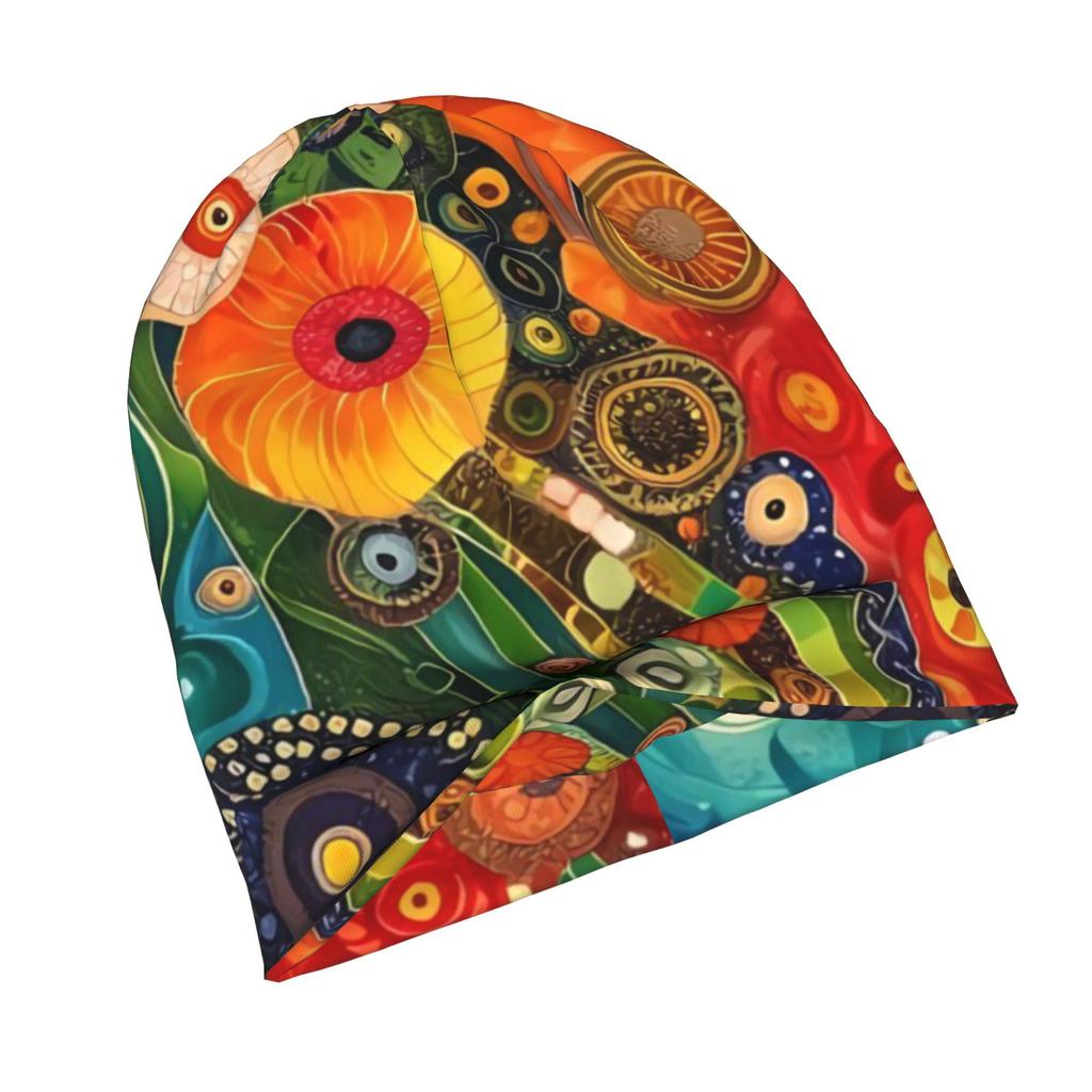 ZLIENSZUS Gustav Klimt Beanie Hat for Adults - Klimt Flower Painting with Iconic Klimt Patterns, Stylish Winter Suitable for Streetwear, Layering for