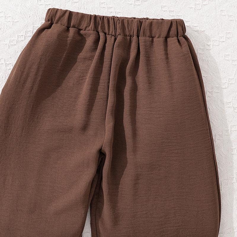 Dívčí oděvní set 8-12 let Jaro/Podzim Novinka Top s dlouhým rukávem s výstřihem do V + Ležérní kalhoty Dvoudílný