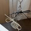 Woven Leather Bow Love Bag Necklace Fashion Personality Collarbone Chain Niche Jewelry Women's High Sense