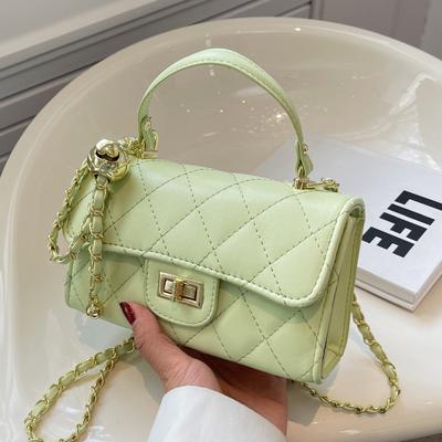 This Year's Popular Fashion, Foreign Style, Small Fragrant Style, Rhombus Chain, Portable Small Square Bag, Versatile Temperament, Commuter Messenger