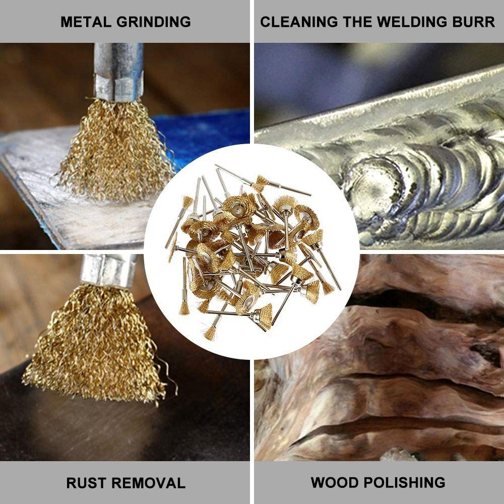 Accessories Electric Rotary Tools Wire Wheel Polishing Grinding Brass Brush Kit Buffing Sanding