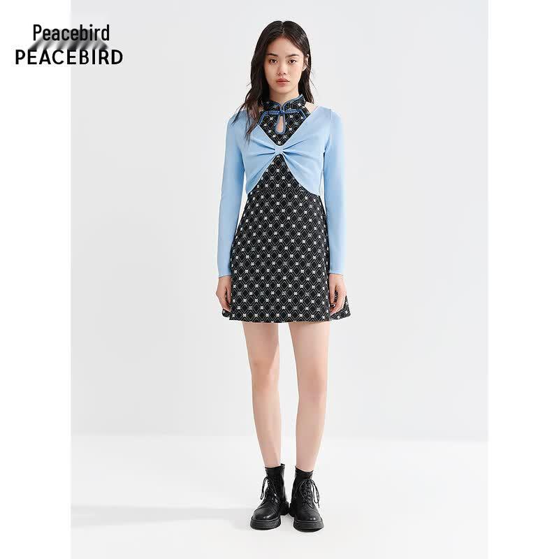 PEACEBIRD Chinese Style Jacquard Two-Piece Dress Set XL