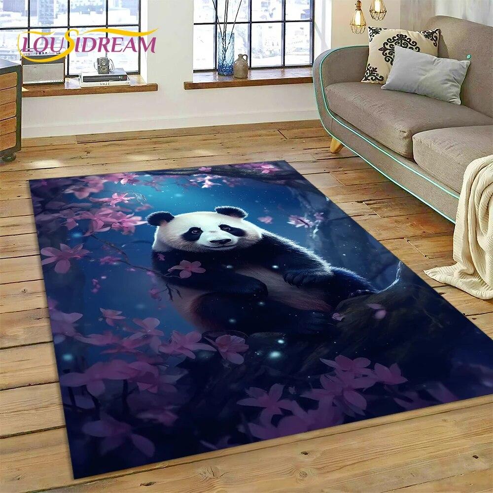 Dream Cute Panda Cartoon Animal Carpet Rug for Home Living Room Bedroom Sofa Doormat Decor,Kids Play Area Rug Non-slip Floor Mat