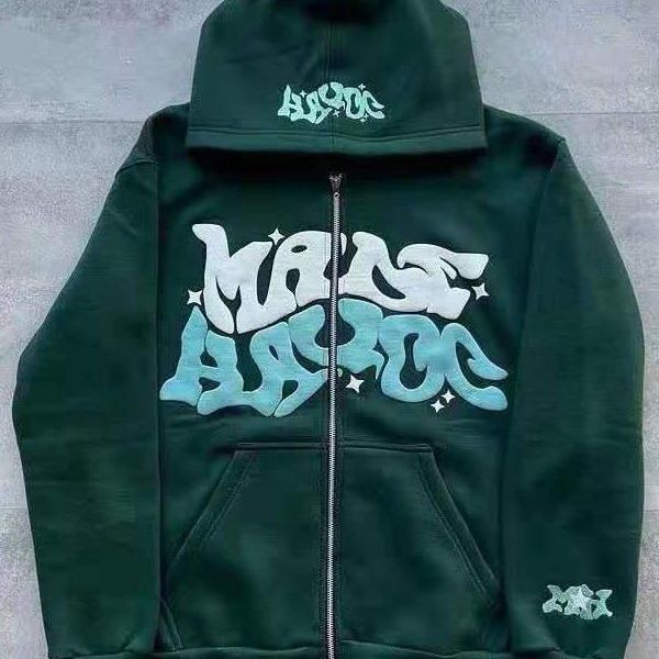 Dámská 2024 Y2K Goth Punk Hip Hop Móda Ležérní Mikina s kapucí na zip