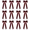 12Pcs Christmas Velvet Bows Rustic Vintage Velvet Ribbon Bows for DIY Crafts Gift Wrapping Tree Garland Wreath Xmas Decoration