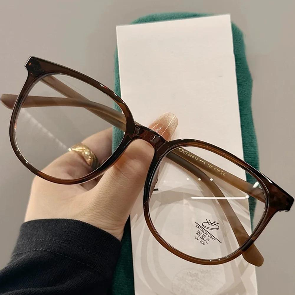 

Большие квадратные очки для женщин и мужчин, простые прозрачные очки, повседневные универсальные очки с защитой от синего света, модные аксессуары коричневый