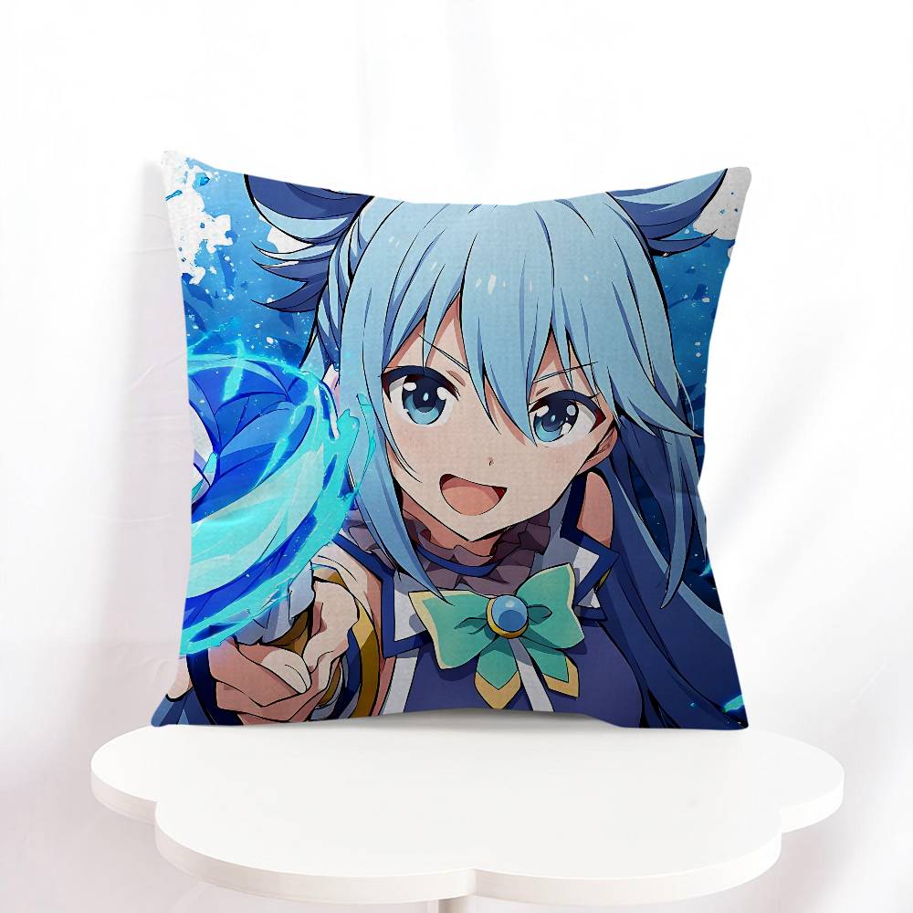 Aqua Konosuba Anime Personalized Picture Text Home Decorative Pillows Household Gifts 45x45cm