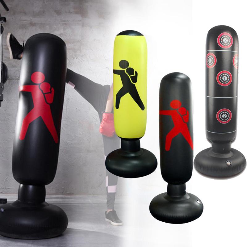 Punching Bag Free Standing Inflatable Punching Tower Bag with Inflator for Kids Adults Stress Relief Fitness Training 150 cm Boxing Bag