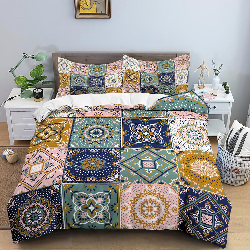 Bohemian Mandala Duvet Cover Boho Chic Hippie Bedding Mandala for Aducts Boys Girls Black White Bedroom Decoration Queen King
