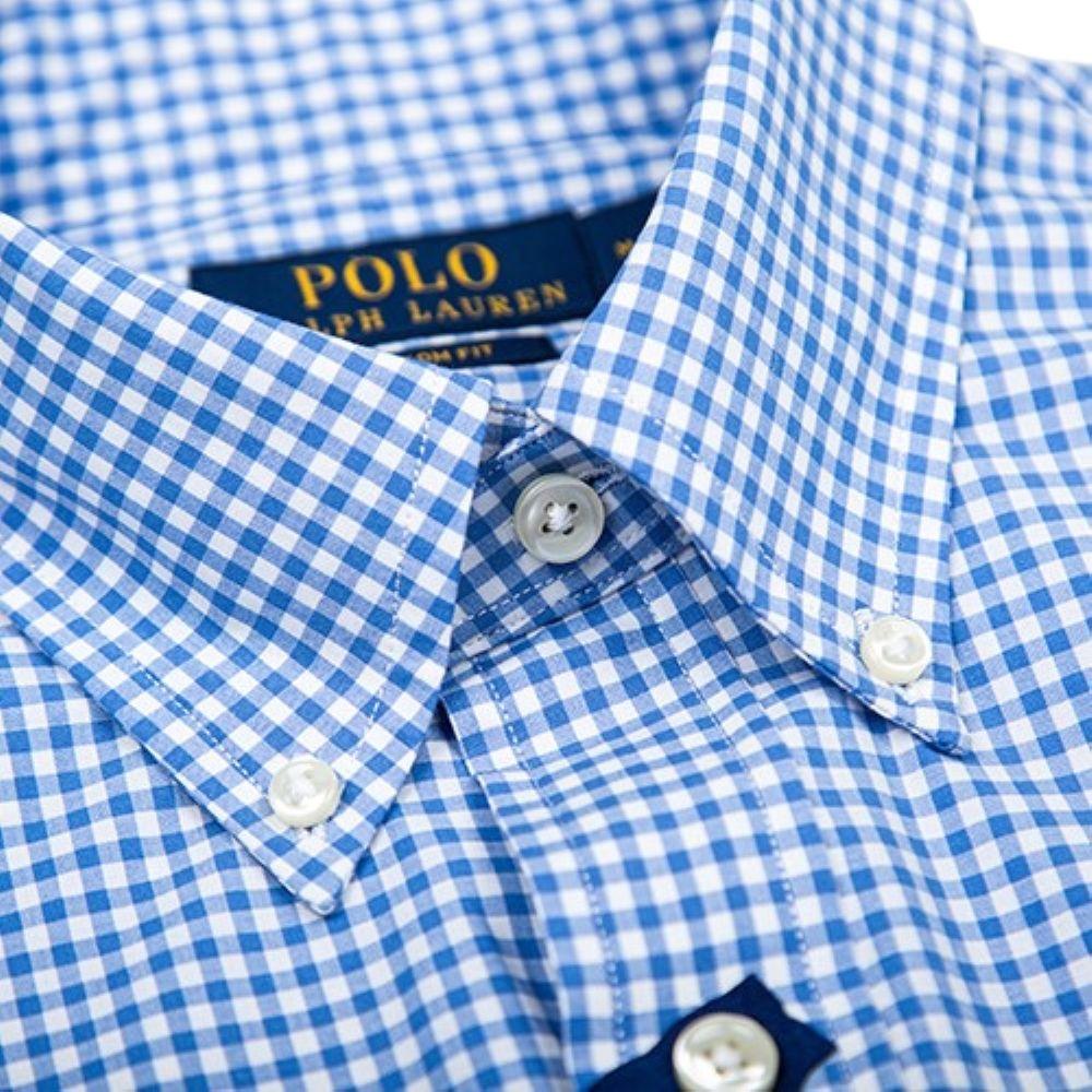 Polo Ralph Lauren FW23 Logo Embroidered Plaid Single-Breasted Long Sleeve Shirt Men Shirts Navy-Blue 710867364-004