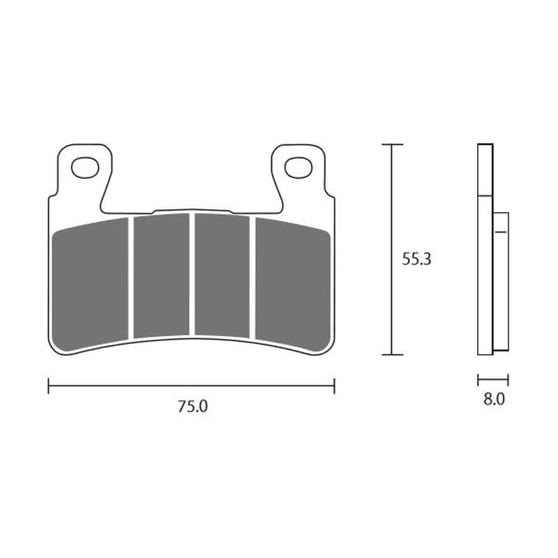 ZCOO Motorcycle Brake Pad Ceramic Sintered Kawasaki NISSIN Radial Mount Honda CB400 Super ZX-6R /636 (13-) Bold'or/ABS (05-06) Etc. ZRM-N004