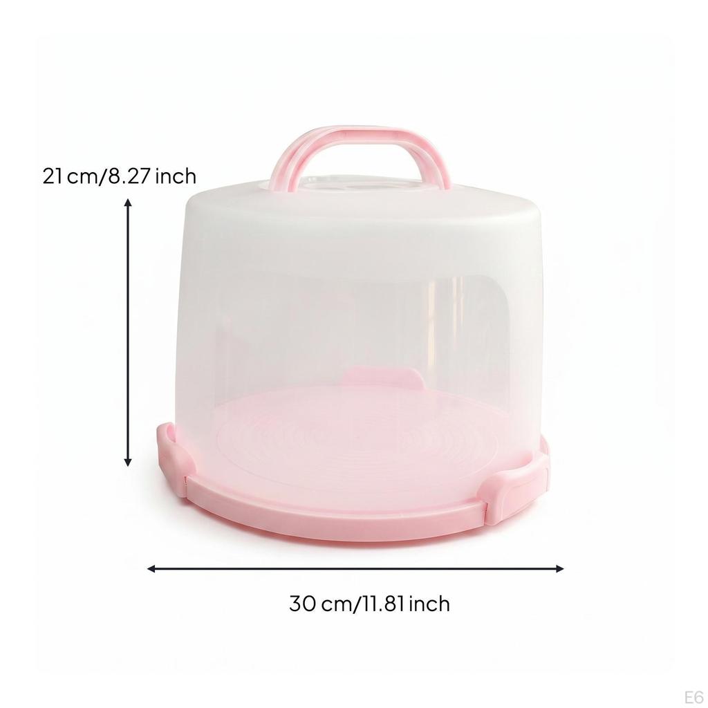 Cake Carrier with Dome Transparent Handle Clear for Home Cooks, Parties,